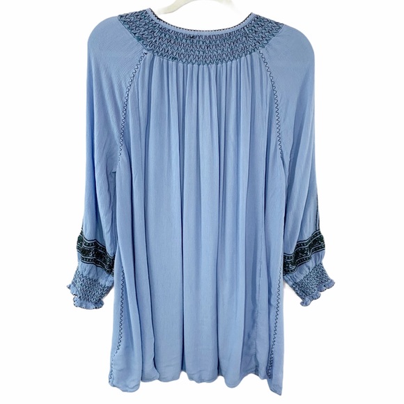 Free People Wind Willow Embroidery Blue Dress - Picture 4 of 12